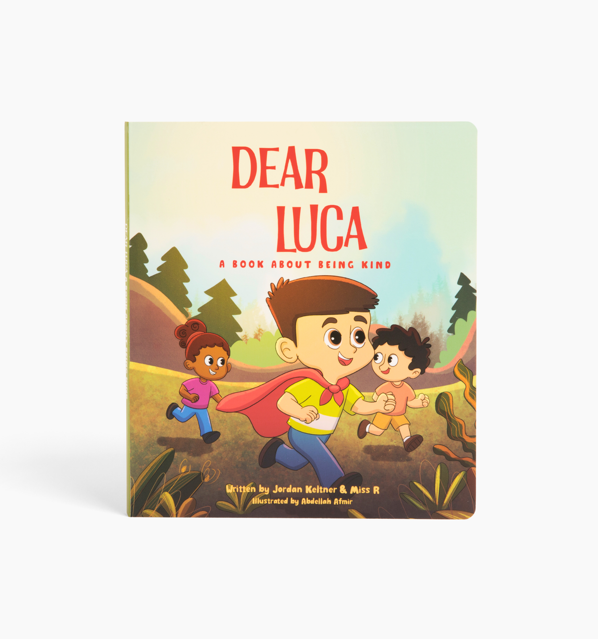 Front cover of Dear Luca: A Book About Being Kind, a children's board book about kindness and friendship